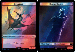 Dinosaur (0052) // Human Rogue (0045) Double-Sided Token - Surge Foil